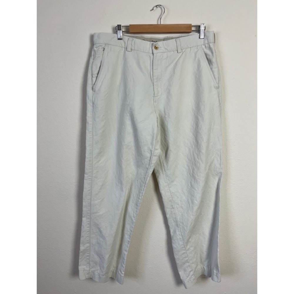 Mens Tommy Bahama 36x29 Linen Cotton Beige Cropped Light Vacation‎ Beachy